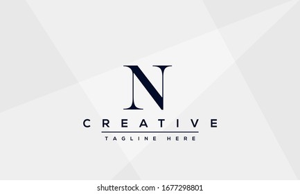 Diseño y plantilla creativos y modernos logotipos N. Icono NN monograma basado inicial y letras en vector.