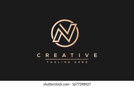 Diseño y plantilla creativos y modernos logotipos N. Icono NN monograma basado inicial y letras en vector.