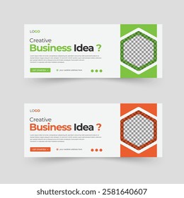 Modern creative natural shape web banner template design with fully editable layer and photo placeholder
