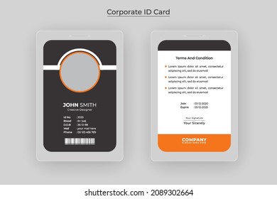 Modern And Creative Office Staff Id Card Design For Employee