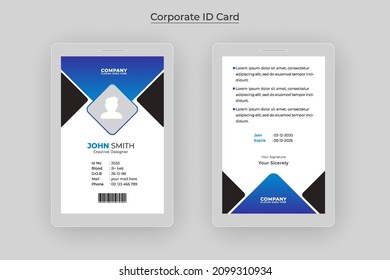 Modern and creative office staff id card design for employee