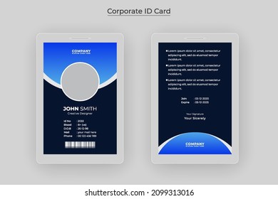 Modern and creative office staff id card design for employee