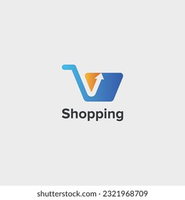 Moderno creativo Online Shop y plantilla de logotipo de flecha - Vector.