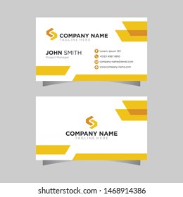 Modern creative orange business card simple layout template vector design background