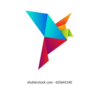  Modern Creative Origami Bird Logo