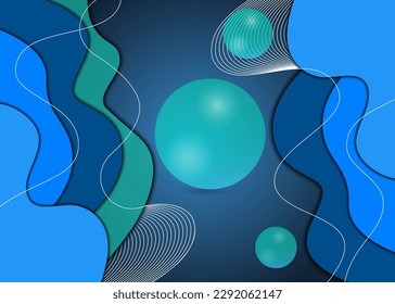 Modern creative papercut blue background