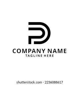 Modern creative PD, DP logo . initial vector logo template.