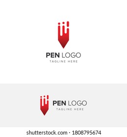 modern and creative pen logo design template 