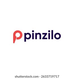 Diseño creativo moderno del logotipo de la letra del pin p