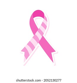 Modern creative pink ribbon design isolated on white background 