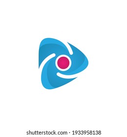 Modern and creative play icon button in flat style for technology collection symbol. Vector illustration EPS.8 EPS.10