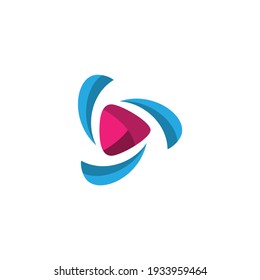 Modern and creative play icon button for technology collection symbol on the white background. Vector illustration EPS.8 EPS.10