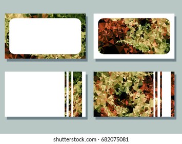 Modern creative polygonal background. Business card blank template. Vector clip art.