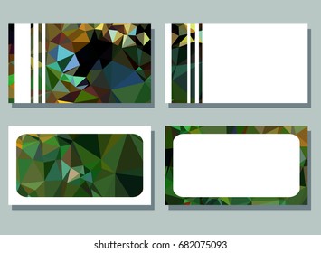 Modern creative polygonal background. Business card blank template. Vector clip art.