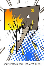 Modern creative pop art vibrant comic book style background. Cartoon effects explosion design.