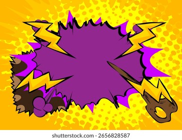 Moderno arte pop creativo vibrante estilo de cómic de fondo. Diseño de explosión de efectos de dibujos animados.