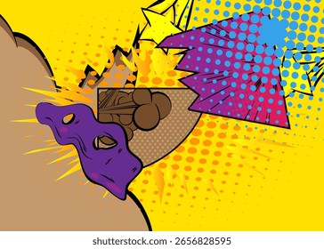 Moderne kreative Pop Art lebendige Comic-Stil Hintergrund. Cartoon Effekte Explosion Design.