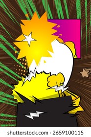 Moderno criativo pop art vibrante história em quadrinhos estilo fundo. Design de explosão de efeitos de desenhos animados.
