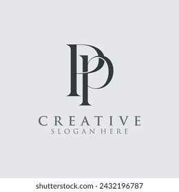 Modern Creative PP Logo Design. icon initial Based Monogram and Letters in Luxury vector.