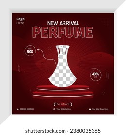 Modern and creative Premium quality Perfume and cosmetics beauty products fashion social media facebook and instagram square post banner design
