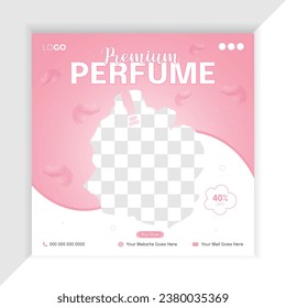 Modern and creative Premium quality Perfume and cosmetics beauty products fashion social media facebook and instagram square post banner design
