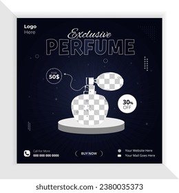 Modern and creative Premium quality Perfume and cosmetics beauty products fashion social media facebook and instagram square post banner design
