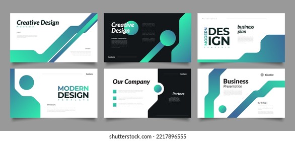 Modern and Creative Presentation Templates Set. Horizontal Poster with Modern Gradient Style for, Branding, Flyer, Leaflet, Marketing, Advertising, Annual Report, Banner, Landing Page, Website Slider