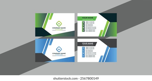 Modern creative professional business card template design. Multi color abstract shape business card vector template.