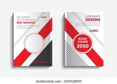 Modern and creative professional business corporate book cover design template in a4