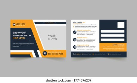 Modern, Creative And Professional Corporate Postcard Layout Design For Your Business And Printing. 