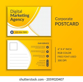 Ilustración de vectores de plantillas de diseño de postales corporativas modernas, creativas y profesionales