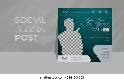 Modern creative professional corporate social media post template for promoting business. 