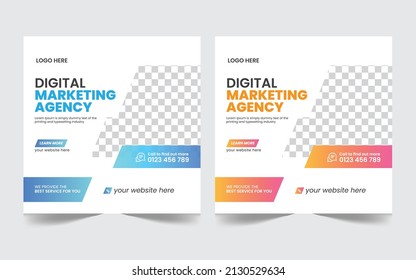 Modern creative professional digital marketing agency social media post or rectangle flyer design template