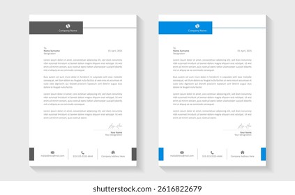 A modern, creative, and professional letterhead bundle perfect for your corporate projects. Letterheads designed in a clean and minimalist style, ideal for official documents, business communications.