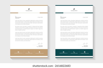 A modern, creative, and professional letterhead bundle perfect for your corporate projects. Letterheads designed in a clean and minimalist style, ideal for official documents, business communications.