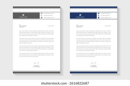 A modern, creative, and professional letterhead bundle perfect for your corporate projects. Letterheads designed in a clean and minimalist style, ideal for official documents, business communications.
