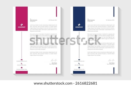 A modern, creative, and professional letterhead bundle perfect for your corporate projects. Letterheads designed in a clean and minimalist style, ideal for official documents, business communications.