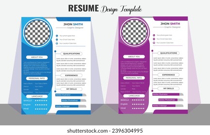 Modern and creative Professional Resume Template Vector Design template