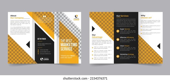 Modelo de diseño de folletos profesional creativo y moderno.  Diseño de folletos de tres pliegues corporativos