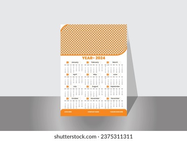 Modern, Creative and Professional Wall Calendar Design Template.