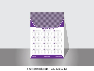 Modern, Creative and Professional Wall Calendar Design Template.