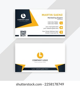Modern creative professional yellow business card template