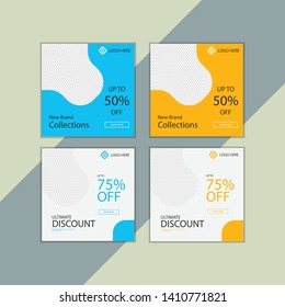 Modern creative promotion square web banner for social media, mobile apps