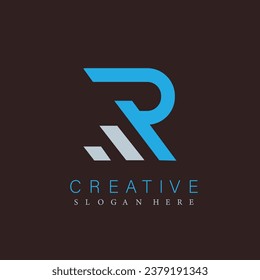 Modern and creative R font logo design vector concept