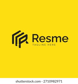 Moderno e criativo R fonte logotipo design vetor conceito