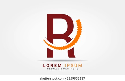 Diseño moderno y creativo del logotipo R y plantilla. Icono R monograma de base inicial y logotipo de letra en vector