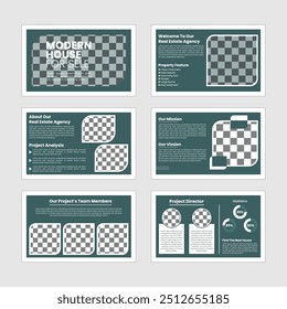 Modern creative real estate business presentation slides template design. modern presentation slides layout concept, Infographic elements template set, web and print slider, landing page annual report