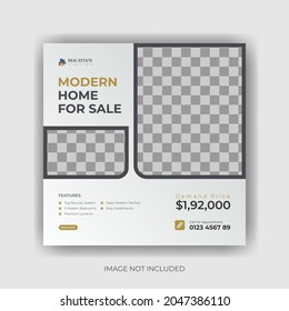 Bienes raíces y desarrollo modernos y creativos   publicación en medios sociales a la venta.
