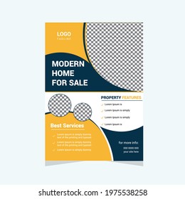 Modern creative real estate flyer template design