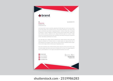 Modern and creative real estate letterhead template design